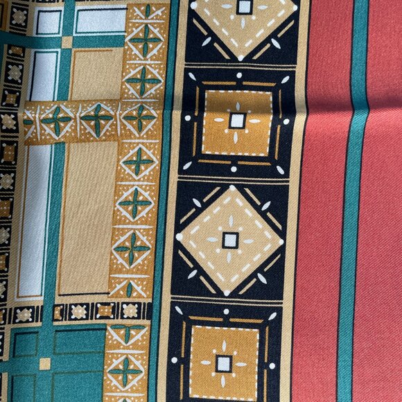 Vintage Christian Dior Silk Scarf – Geometric Tile Print - Picture 10 of 15